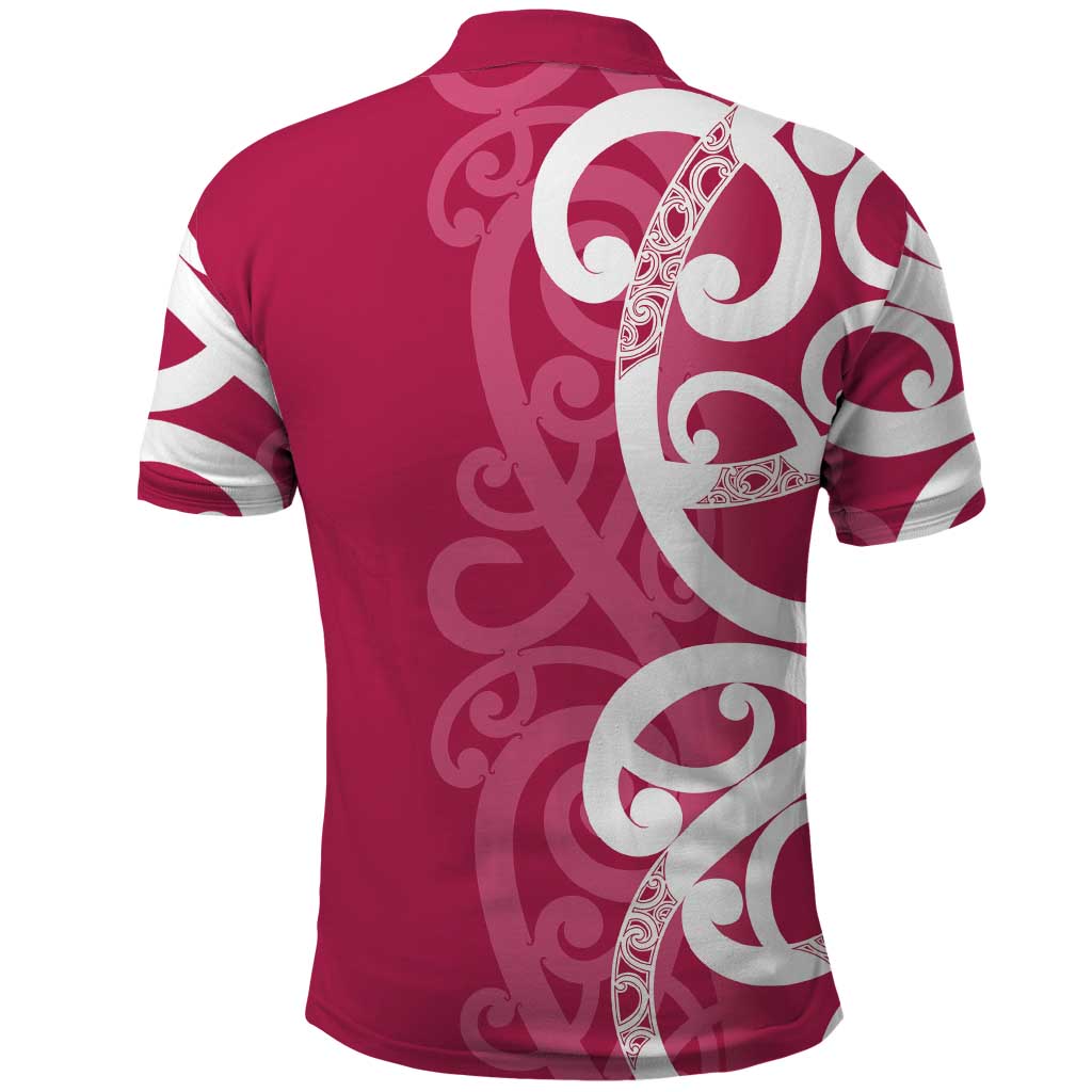 Breast Cancer Awareness Maori Polo Shirt Koru Kowhaiwhai - Aussie Hoodie