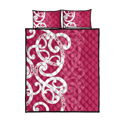 Breast Cancer Awareness Maori Quilt Bed Set Koru Kowhaiwhai - Aussie Hoodie