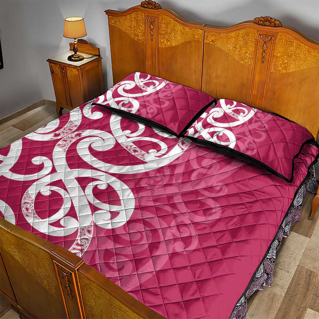 Breast Cancer Awareness Maori Quilt Bed Set Koru Kowhaiwhai - Aussie Hoodie