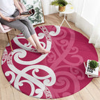 Breast Cancer Awareness Maori Round Carpet Koru Kowhaiwhai - Aussie Hoodie