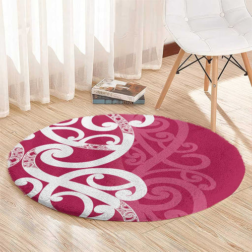 Breast Cancer Awareness Maori Round Carpet Koru Kowhaiwhai - Aussie Hoodie