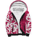 Breast Cancer Awareness Maori Sherpa Hoodie Koru Kowhaiwhai - Aussie Hoodie