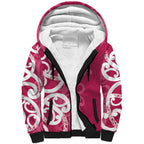 Breast Cancer Awareness Maori Sherpa Hoodie Koru Kowhaiwhai - Aussie Hoodie