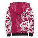 Breast Cancer Awareness Maori Sherpa Hoodie Koru Kowhaiwhai - Aussie Hoodie