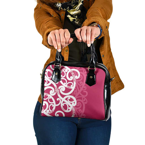 Breast Cancer Awareness Maori Shoulder Handbag Koru Kowhaiwhai - Aussie Hoodie