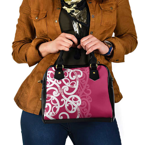 Breast Cancer Awareness Maori Shoulder Handbag Koru Kowhaiwhai - Aussie Hoodie