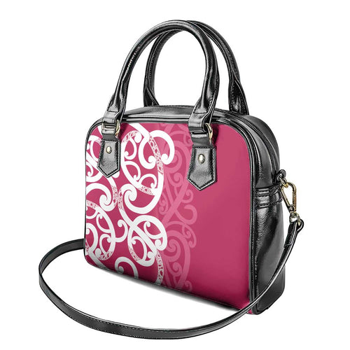 Breast Cancer Awareness Maori Shoulder Handbag Koru Kowhaiwhai - Aussie Hoodie