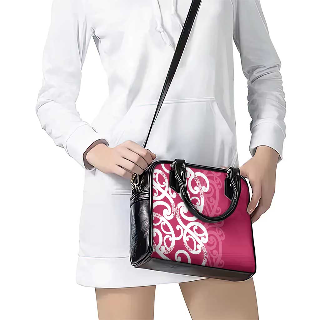 Breast Cancer Awareness Maori Shoulder Handbag Koru Kowhaiwhai - Aussie Hoodie