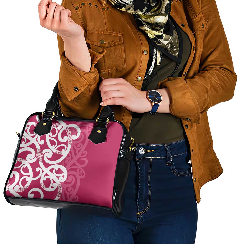 Breast Cancer Awareness Maori Shoulder Handbag Koru Kowhaiwhai - Aussie Hoodie