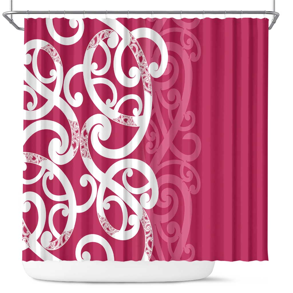 Breast Cancer Awareness Maori Shower Curtain Koru Kowhaiwhai - Aussie Hoodie