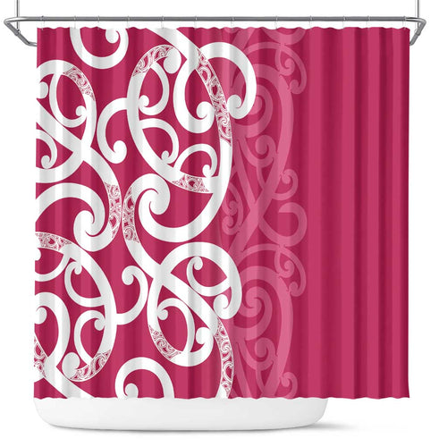 Breast Cancer Awareness Maori Shower Curtain Koru Kowhaiwhai - Aussie Hoodie