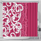 Breast Cancer Awareness Maori Shower Curtain Koru Kowhaiwhai - Aussie Hoodie