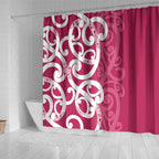 Breast Cancer Awareness Maori Shower Curtain Koru Kowhaiwhai - Aussie Hoodie
