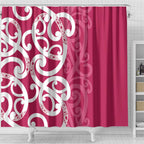 Breast Cancer Awareness Maori Shower Curtain Koru Kowhaiwhai - Aussie Hoodie