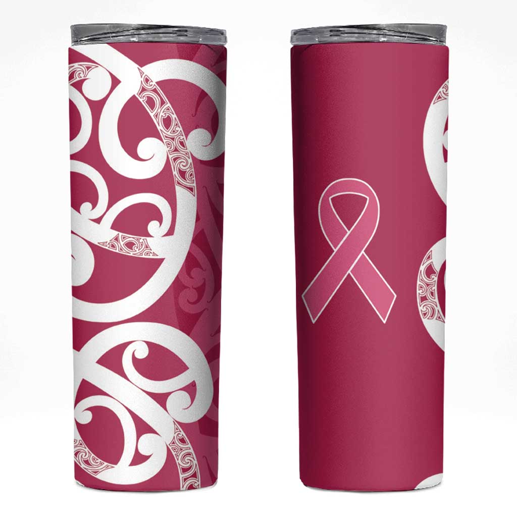 Breast Cancer Awareness Maori Skinny Tumbler Koru Kowhaiwhai - Aussie Hoodie