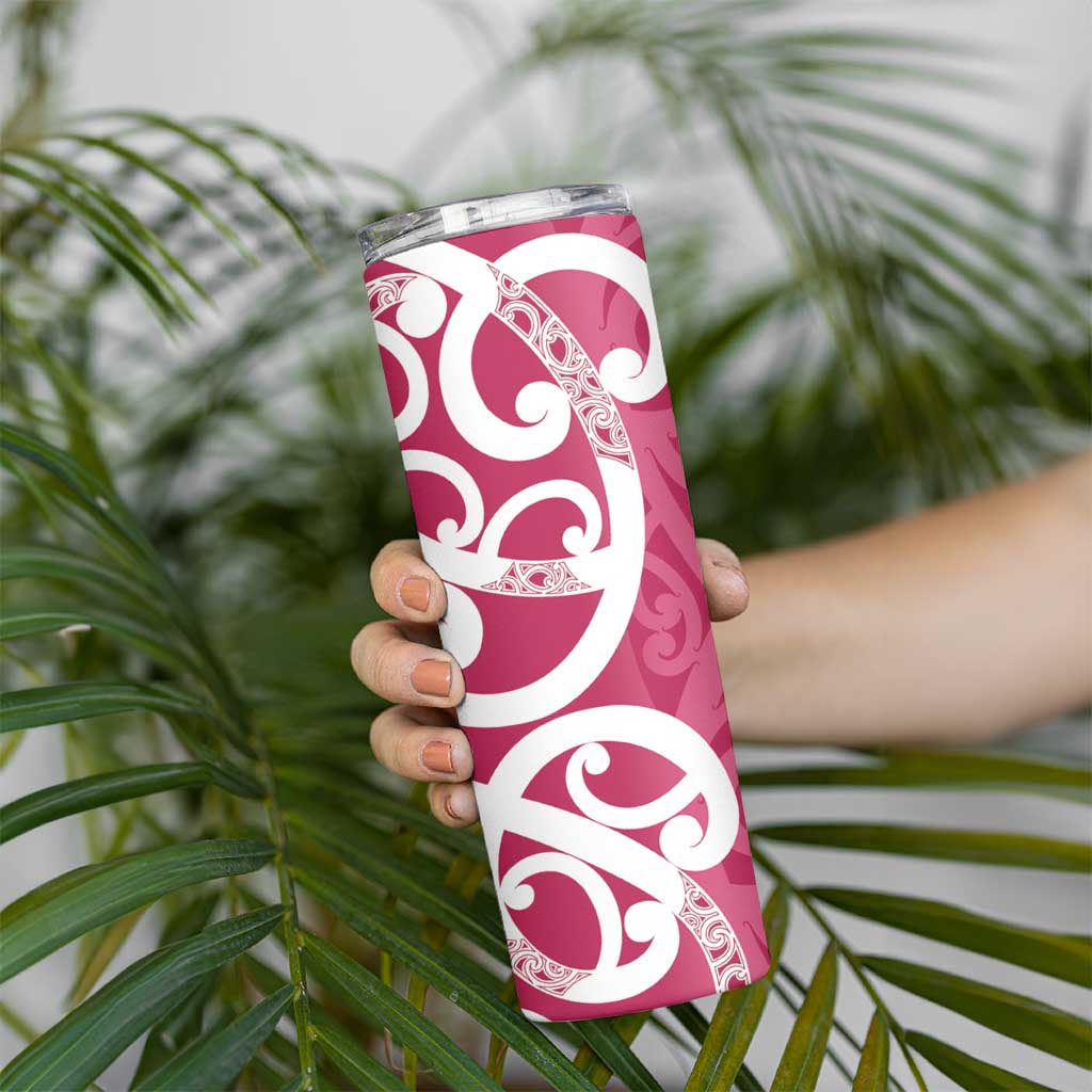 Breast Cancer Awareness Maori Skinny Tumbler Koru Kowhaiwhai - Aussie Hoodie