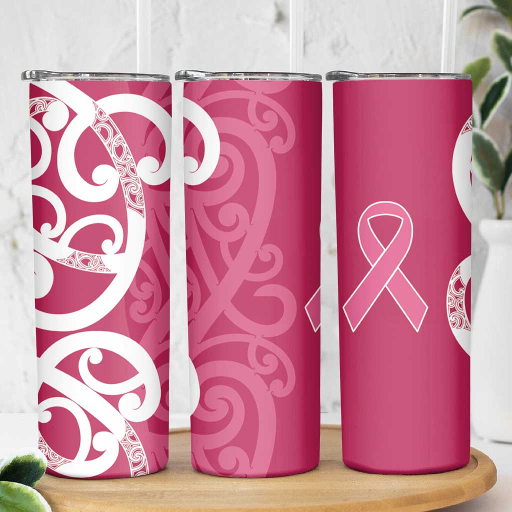 Breast Cancer Awareness Maori Skinny Tumbler Koru Kowhaiwhai - Aussie Hoodie