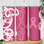 Breast Cancer Awareness Maori Skinny Tumbler Koru Kowhaiwhai - Aussie Hoodie