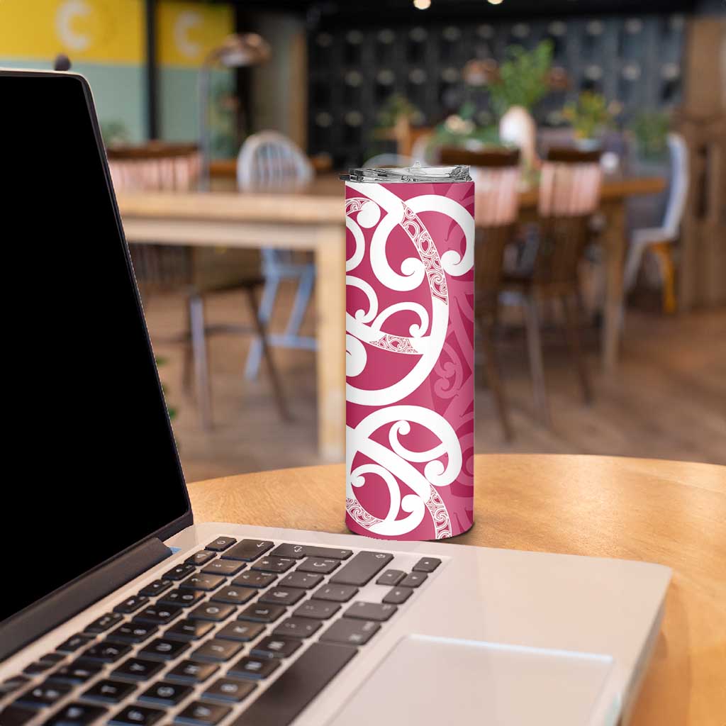Breast Cancer Awareness Maori Skinny Tumbler Koru Kowhaiwhai - Aussie Hoodie