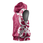 Breast Cancer Awareness Maori Sleeveless Hoodie Koru Kowhaiwhai - Aussie Hoodie