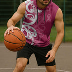 Breast Cancer Awareness Maori Sleeveless Hoodie Koru Kowhaiwhai - Aussie Hoodie