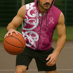 Breast Cancer Awareness Maori Sleeveless Zip Hoodie Koru Kowhaiwhai LT7