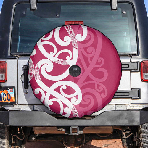 Breast Cancer Awareness Maori Spare Tire Cover Koru Kowhaiwhai - Aussie Hoodie