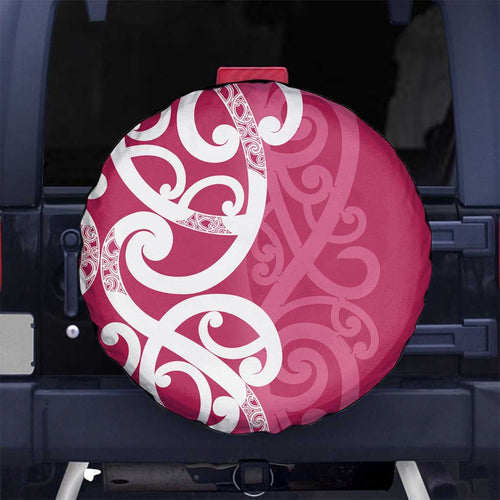 Breast Cancer Awareness Maori Spare Tire Cover Koru Kowhaiwhai - Aussie Hoodie