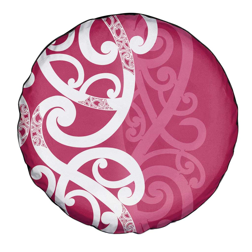 Breast Cancer Awareness Maori Spare Tire Cover Koru Kowhaiwhai - Aussie Hoodie