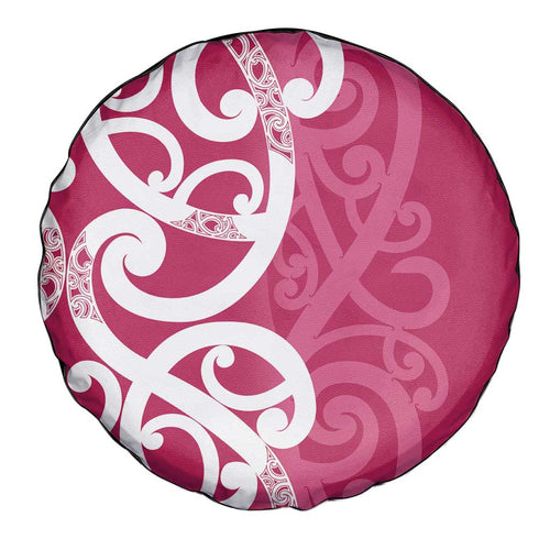 Breast Cancer Awareness Maori Spare Tire Cover Koru Kowhaiwhai - Aussie Hoodie