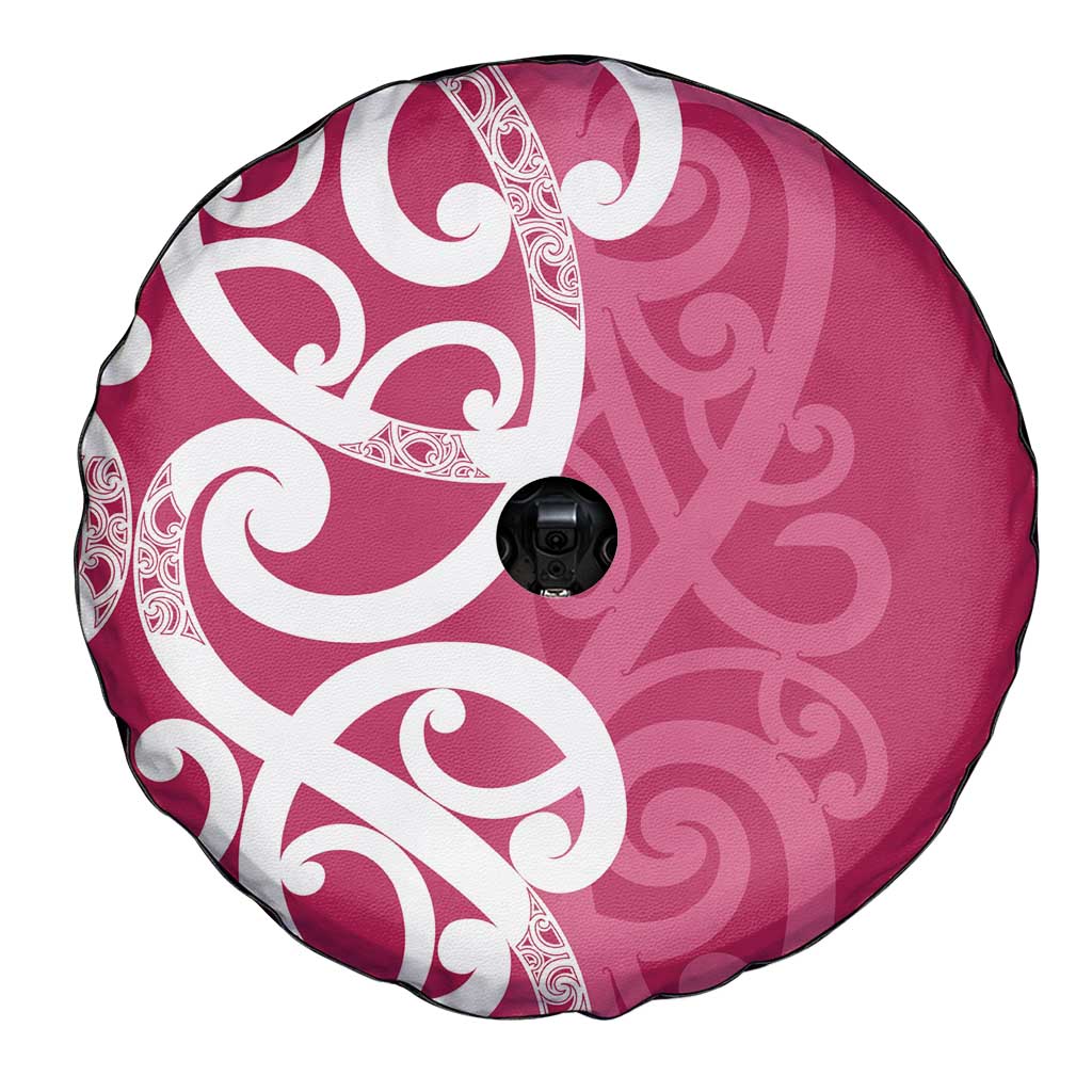 Breast Cancer Awareness Maori Spare Tire Cover Koru Kowhaiwhai - Aussie Hoodie
