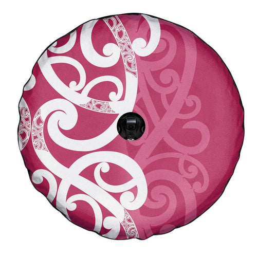Breast Cancer Awareness Maori Spare Tire Cover Koru Kowhaiwhai - Aussie Hoodie
