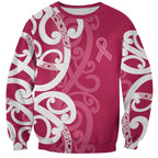 Breast Cancer Awareness Maori Sweatshirt Koru Kowhaiwhai - Aussie Hoodie