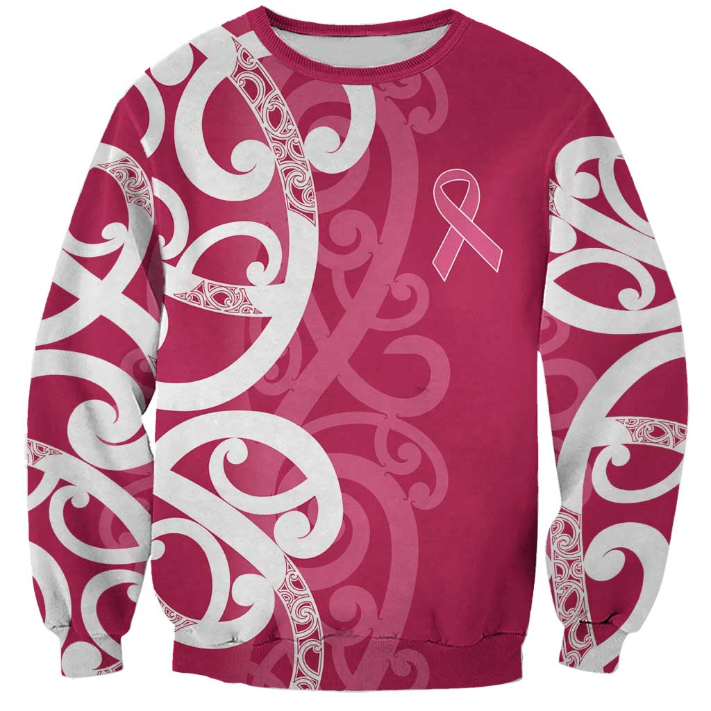 Breast Cancer Awareness Maori Sweatshirt Koru Kowhaiwhai - Aussie Hoodie