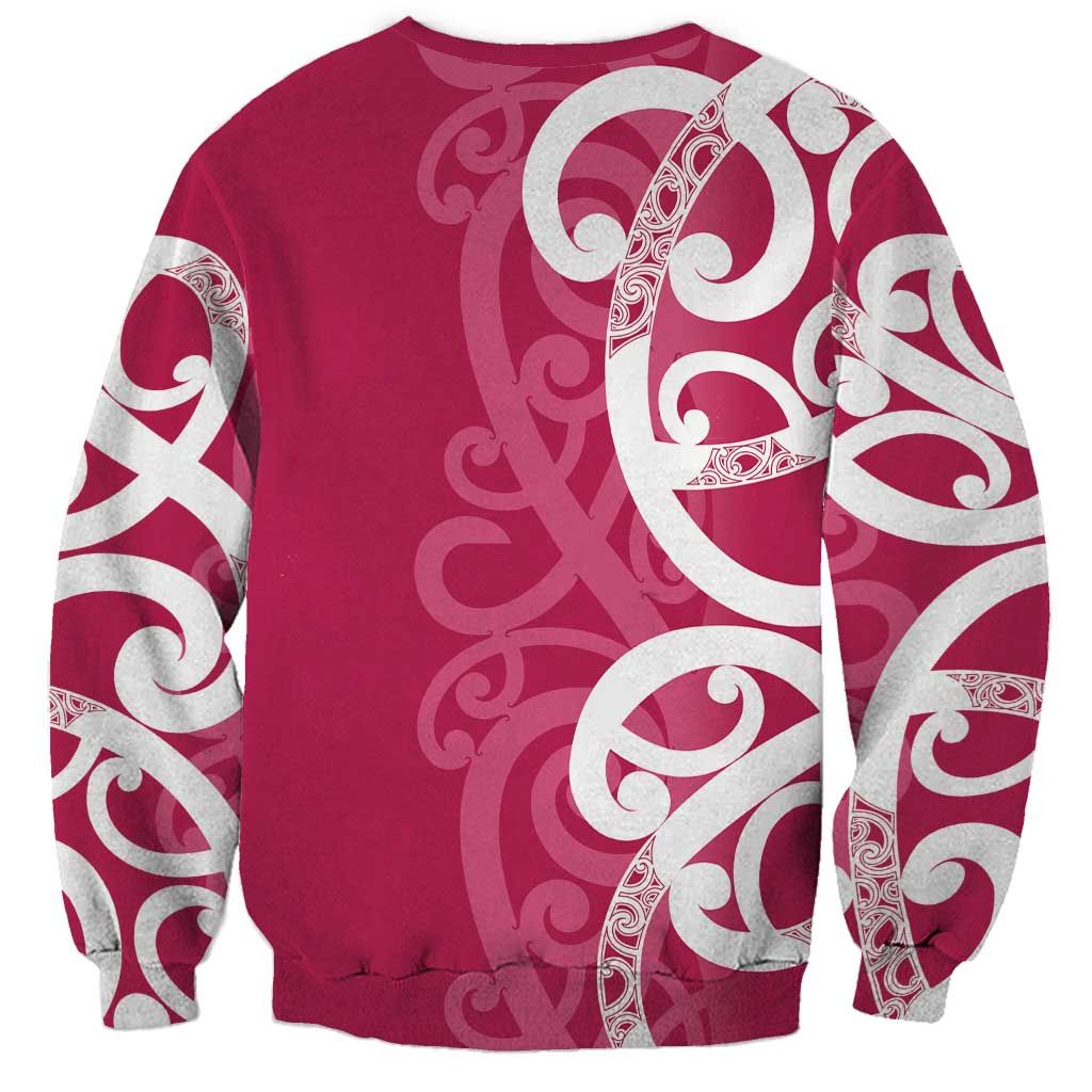 Breast Cancer Awareness Maori Sweatshirt Koru Kowhaiwhai - Aussie Hoodie