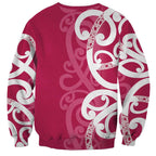 Breast Cancer Awareness Maori Sweatshirt Koru Kowhaiwhai - Aussie Hoodie