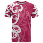 Breast Cancer Awareness Maori T Shirt Koru Kowhaiwhai - Aussie Hoodie