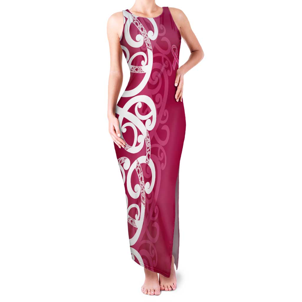 Breast Cancer Awareness Maori Tank Maxi Dress Koru Kowhaiwhai - Aussie Hoodie