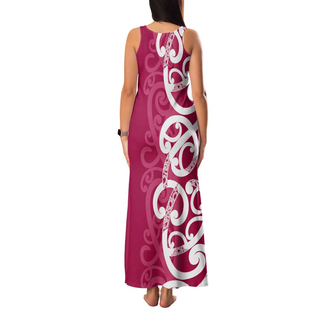 Breast Cancer Awareness Maori Tank Maxi Dress Koru Kowhaiwhai - Aussie Hoodie