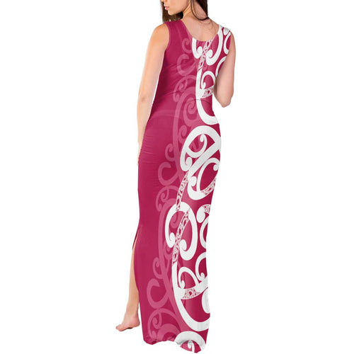 Breast Cancer Awareness Maori Tank Maxi Dress Koru Kowhaiwhai - Aussie Hoodie