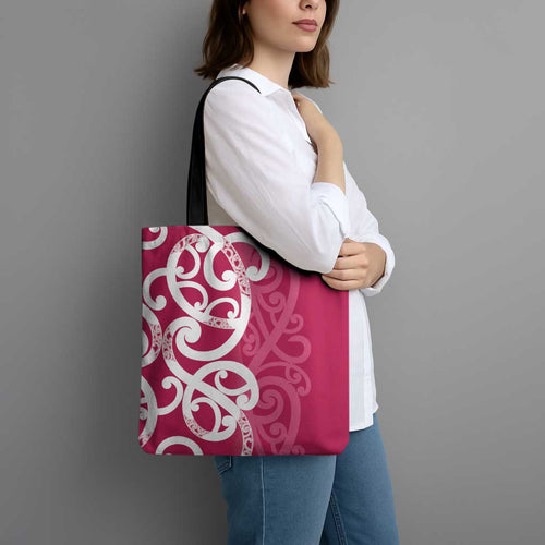 Breast Cancer Awareness Maori Tote Bag Koru Kowhaiwhai - Aussie Hoodie