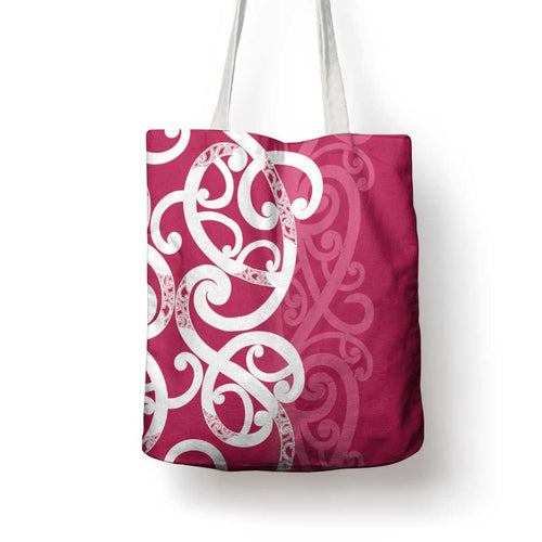 Breast Cancer Awareness Maori Tote Bag Koru Kowhaiwhai - Aussie Hoodie