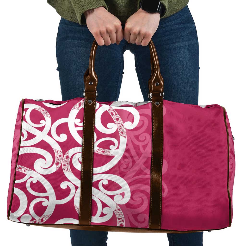 Breast Cancer Awareness Maori Travel Bag Koru Kowhaiwhai - Aussie Hoodie