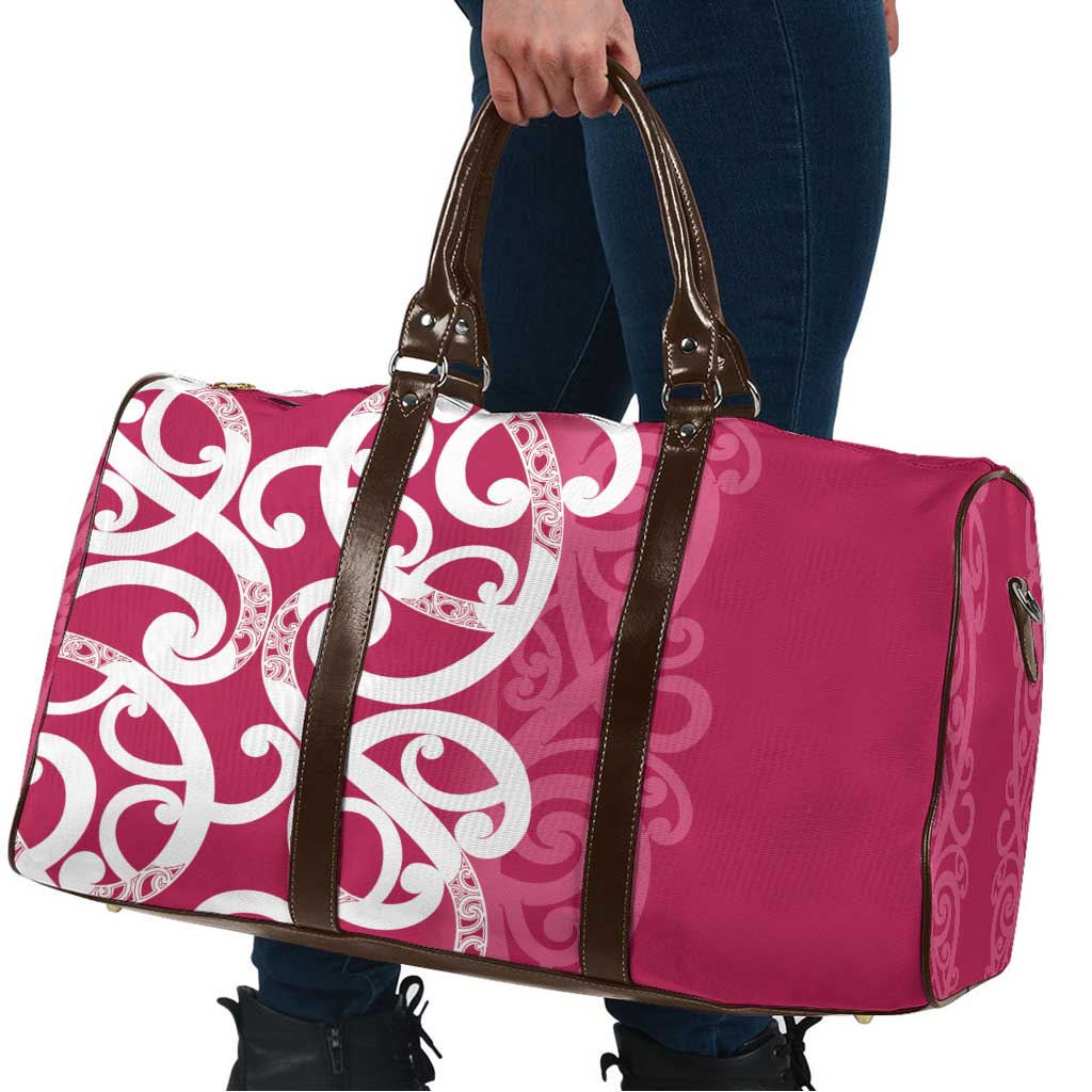 Breast Cancer Awareness Maori Travel Bag Koru Kowhaiwhai - Aussie Hoodie