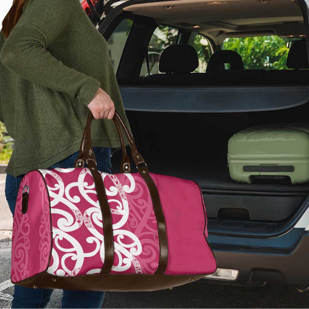 Breast Cancer Awareness Maori Travel Bag Koru Kowhaiwhai - Aussie Hoodie