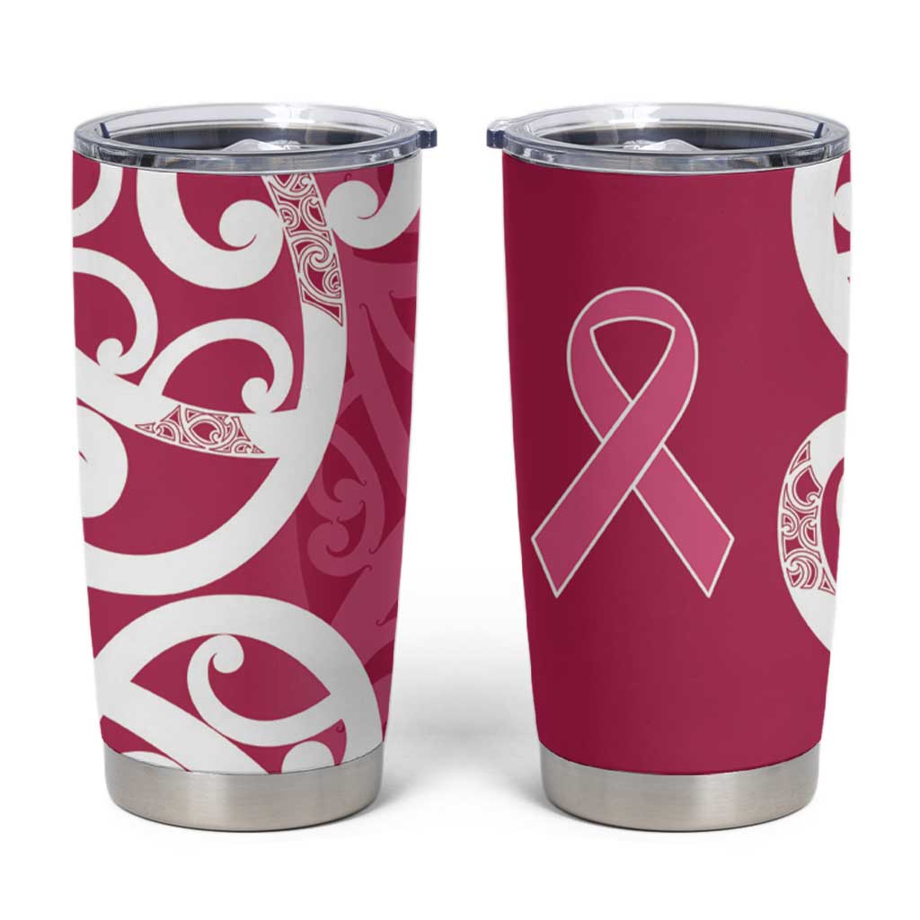 Breast Cancer Awareness Maori Tumbler Cup Koru Kowhaiwhai - Aussie Hoodie