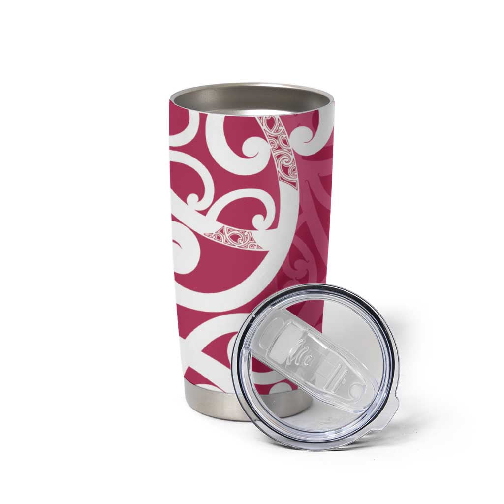 Breast Cancer Awareness Maori Tumbler Cup Koru Kowhaiwhai - Aussie Hoodie
