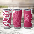 Breast Cancer Awareness Maori Tumbler Cup Koru Kowhaiwhai - Aussie Hoodie
