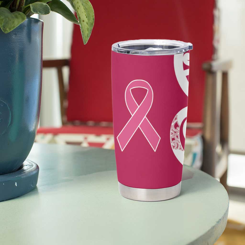 Breast Cancer Awareness Maori Tumbler Cup Koru Kowhaiwhai - Aussie Hoodie