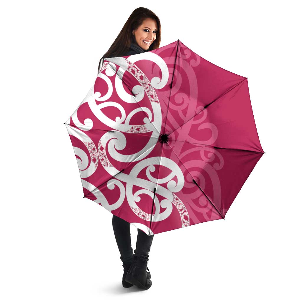 Breast Cancer Awareness Maori Umbrella Koru Kowhaiwhai - Aussie Hoodie